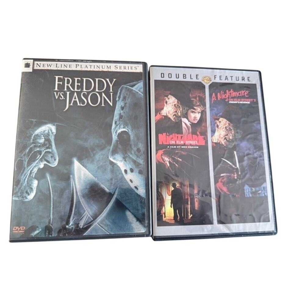 Freddy vs Jason + Nightmare on Elm Street 1 2 DVD Bundle Horror
